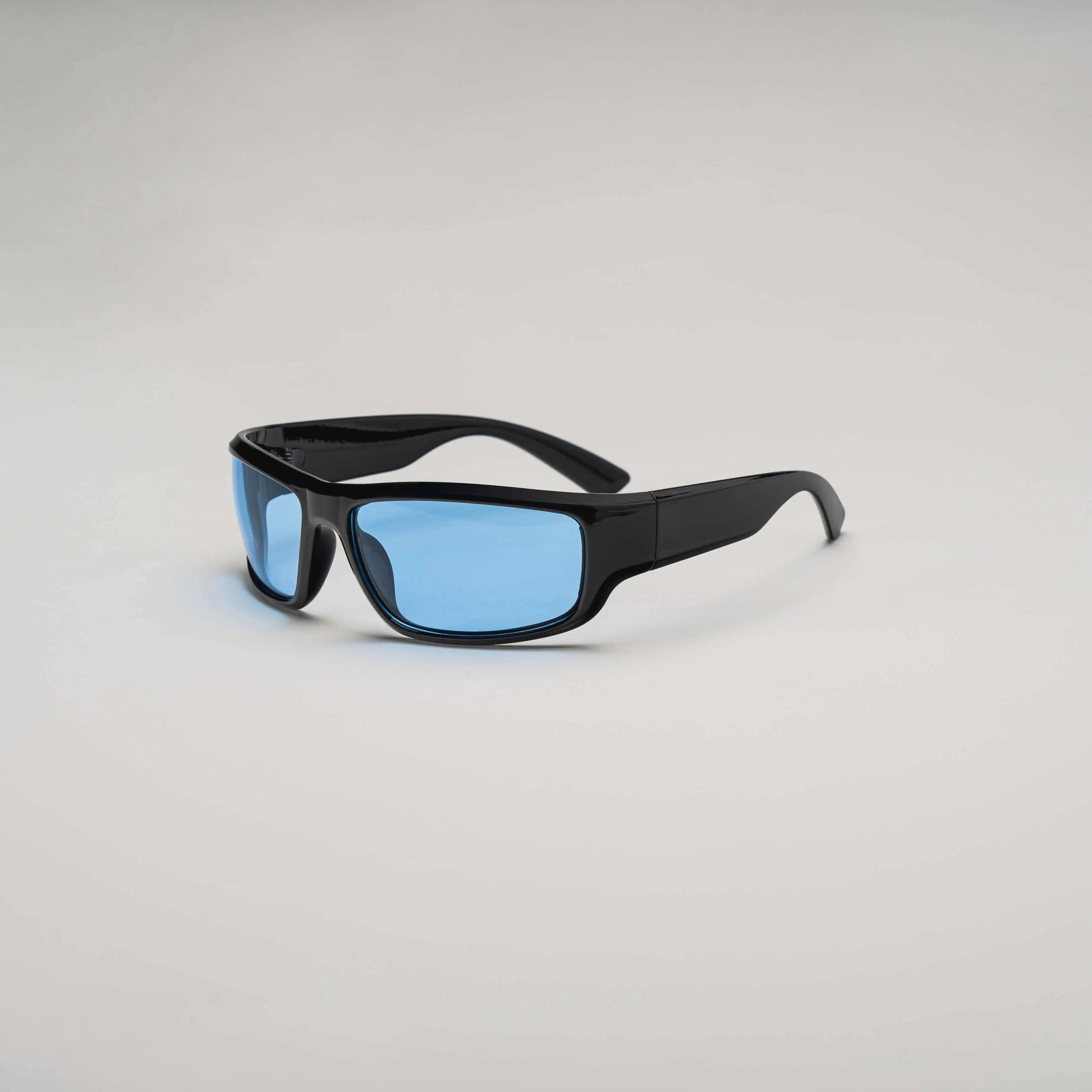 Shop 'Arcade Summer' Retro Wraparound Sunglasses in Black