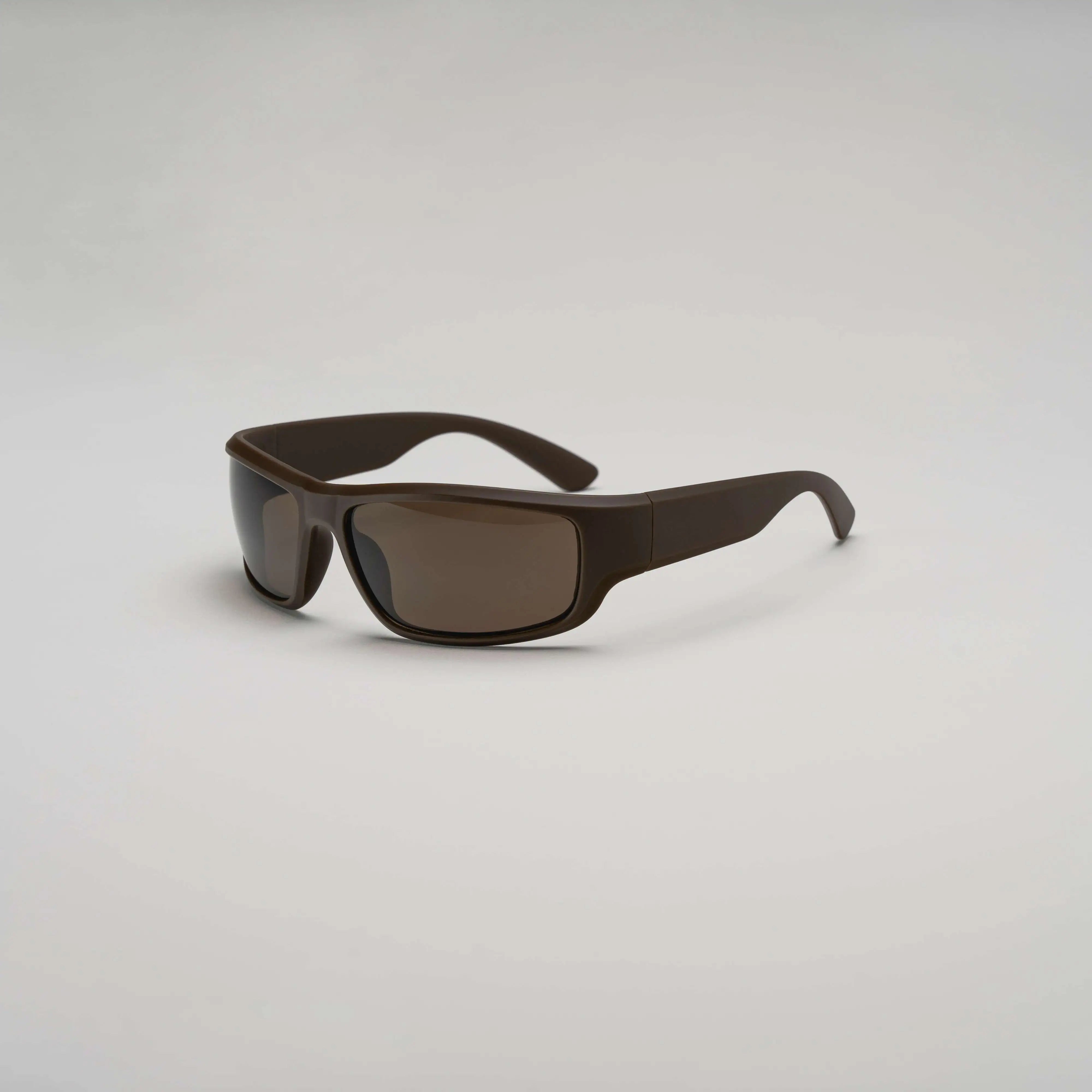 Shop Halcyon Wraparound Sunglasses in Brown TheShadePrjct