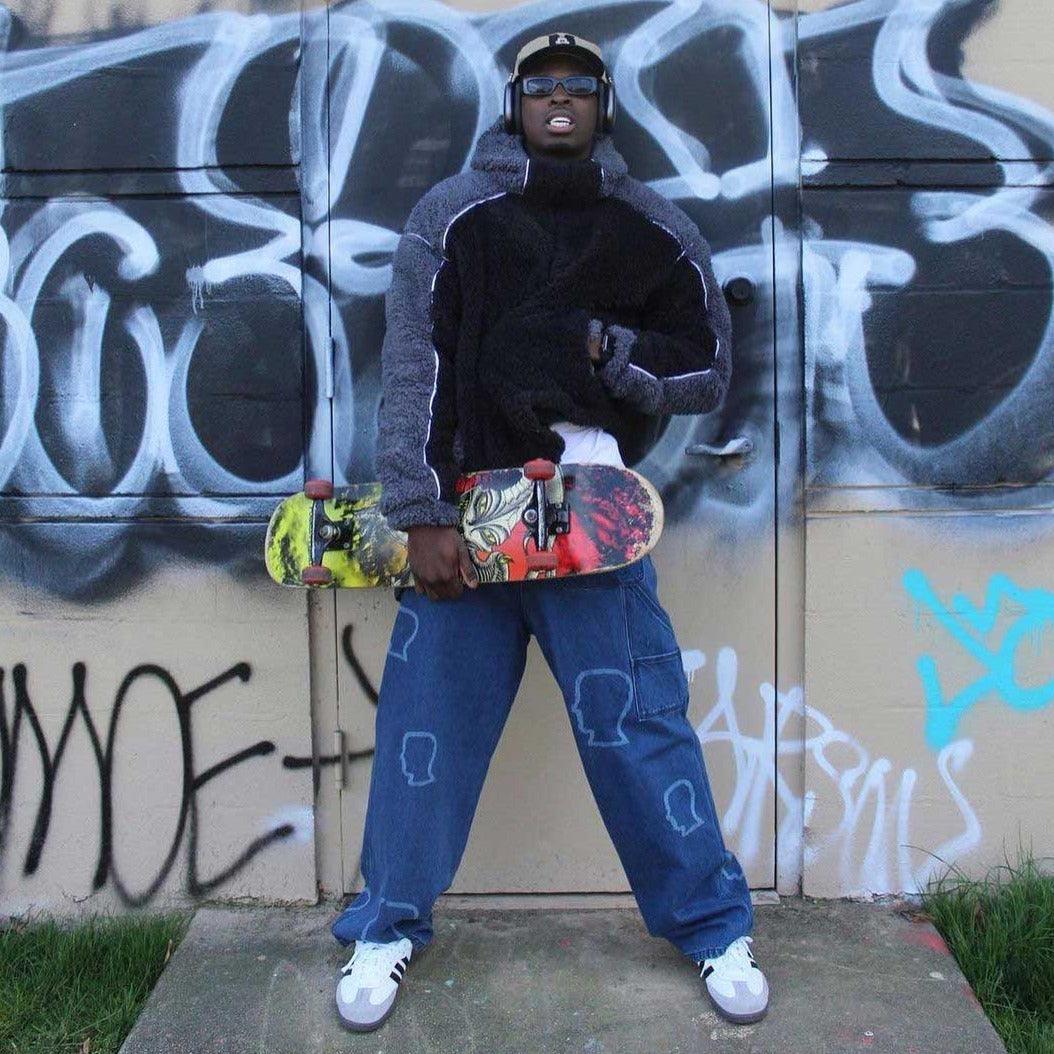 'Headliners' Retro Oval Sunglasses in Black