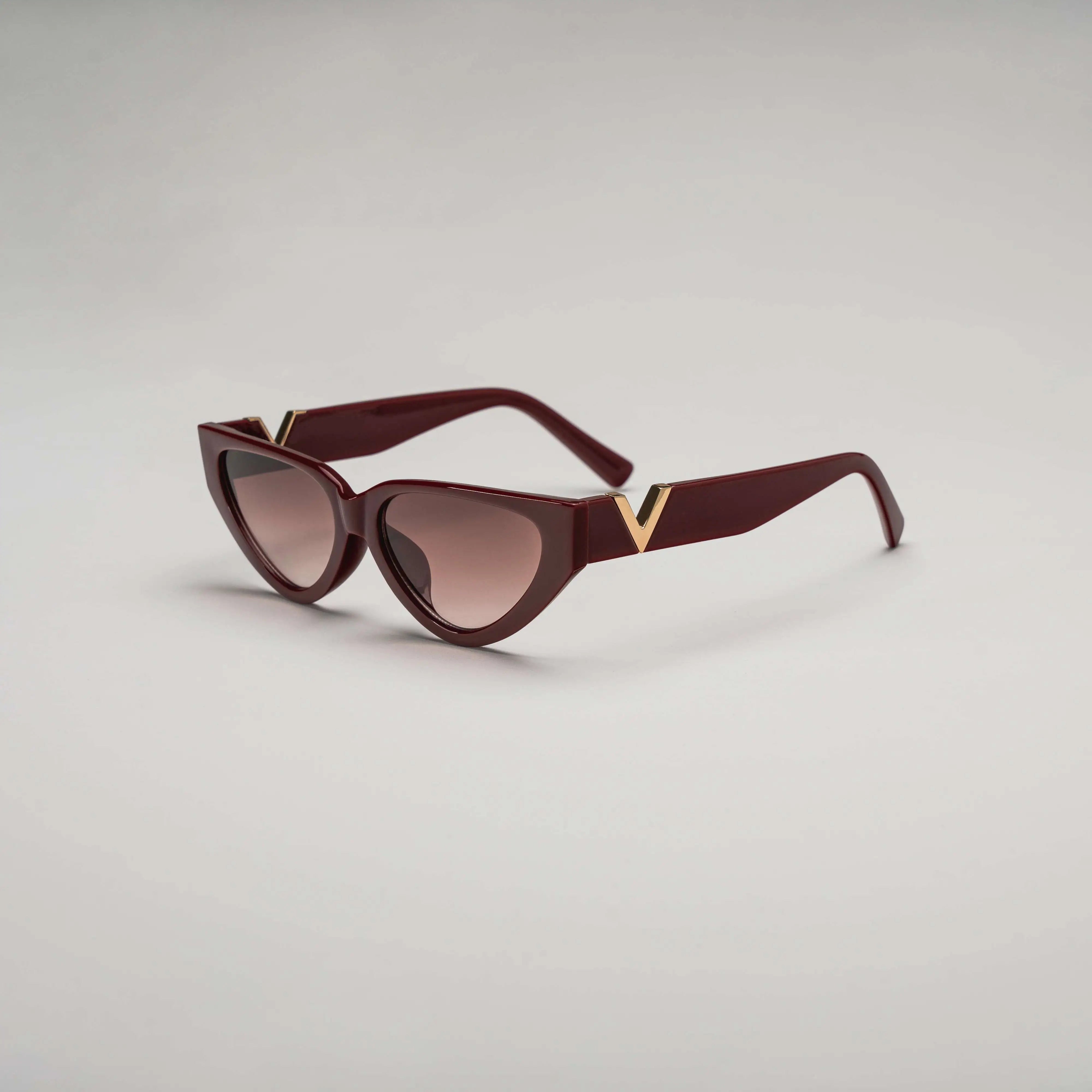 'Tuscany' Retro Sunglasses in Burgundy