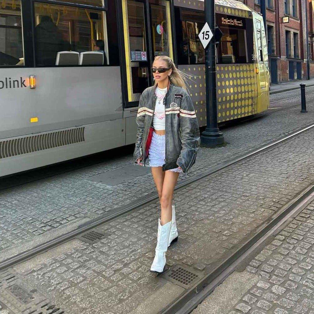 'Halcyon' Retro Wraparound Sunglasses in Brown