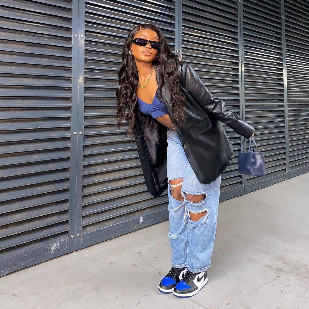 'Dance On Arrival' Retro Y2K Sunglasses in Black