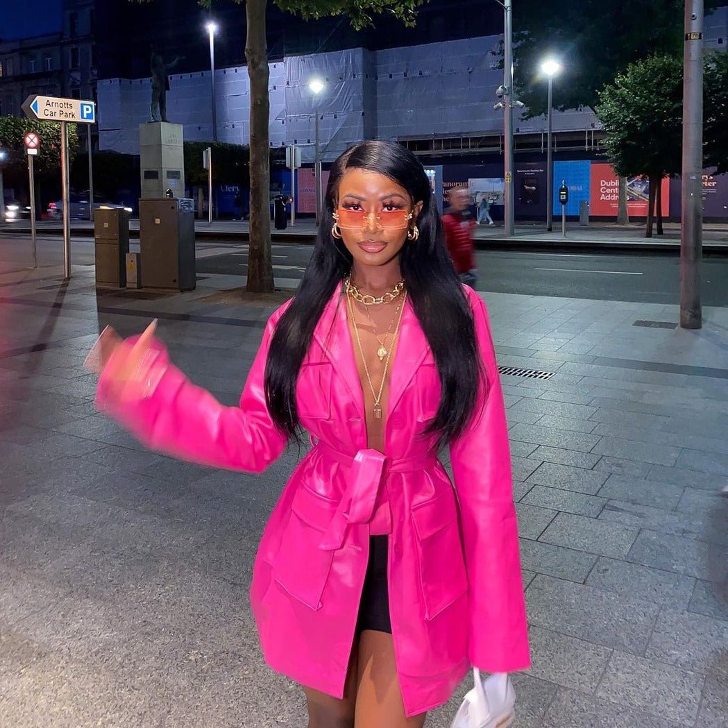 'The Afters' Rimless Sunglasses in Pink & Gold