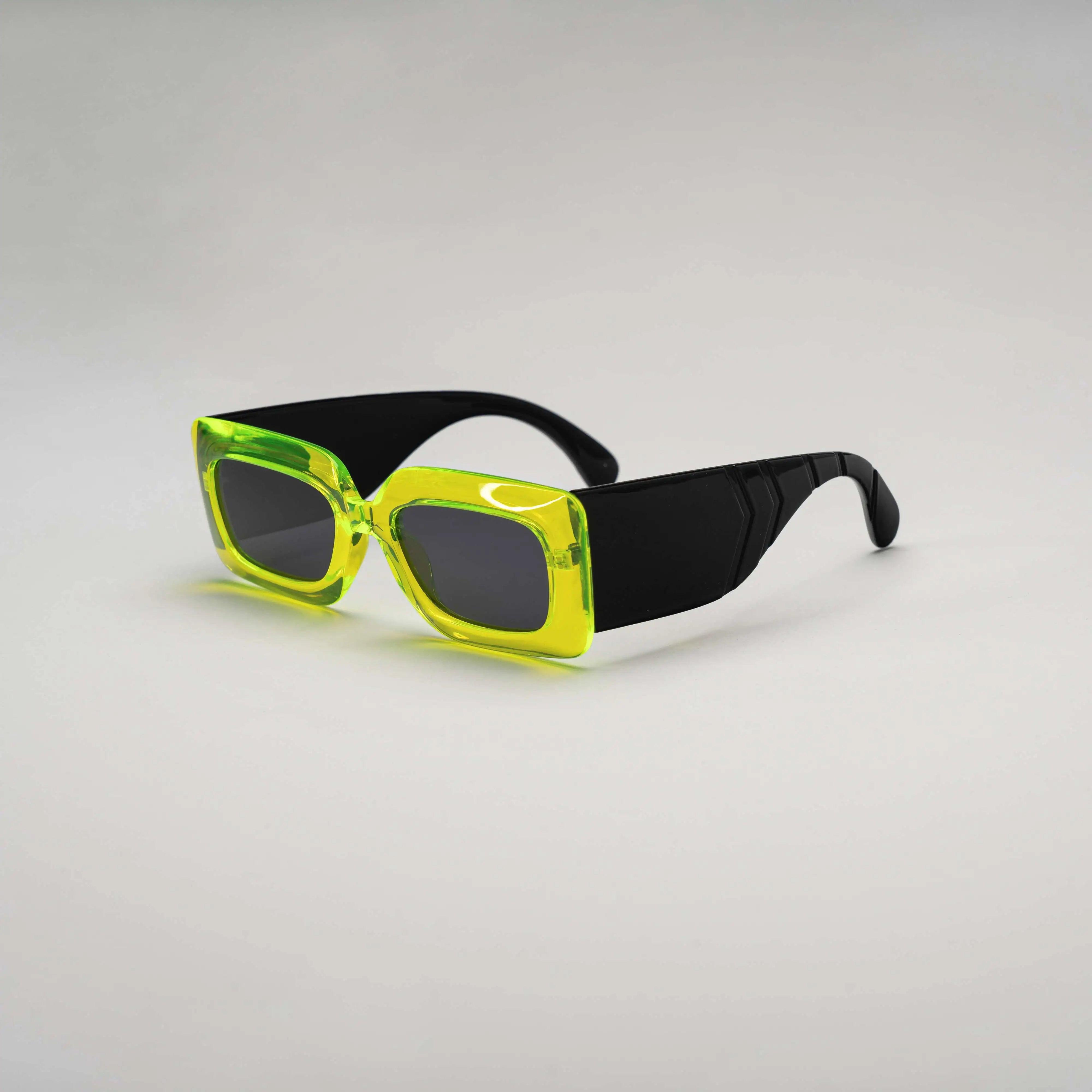 'Acid' Retro Square Sunglasses in Green