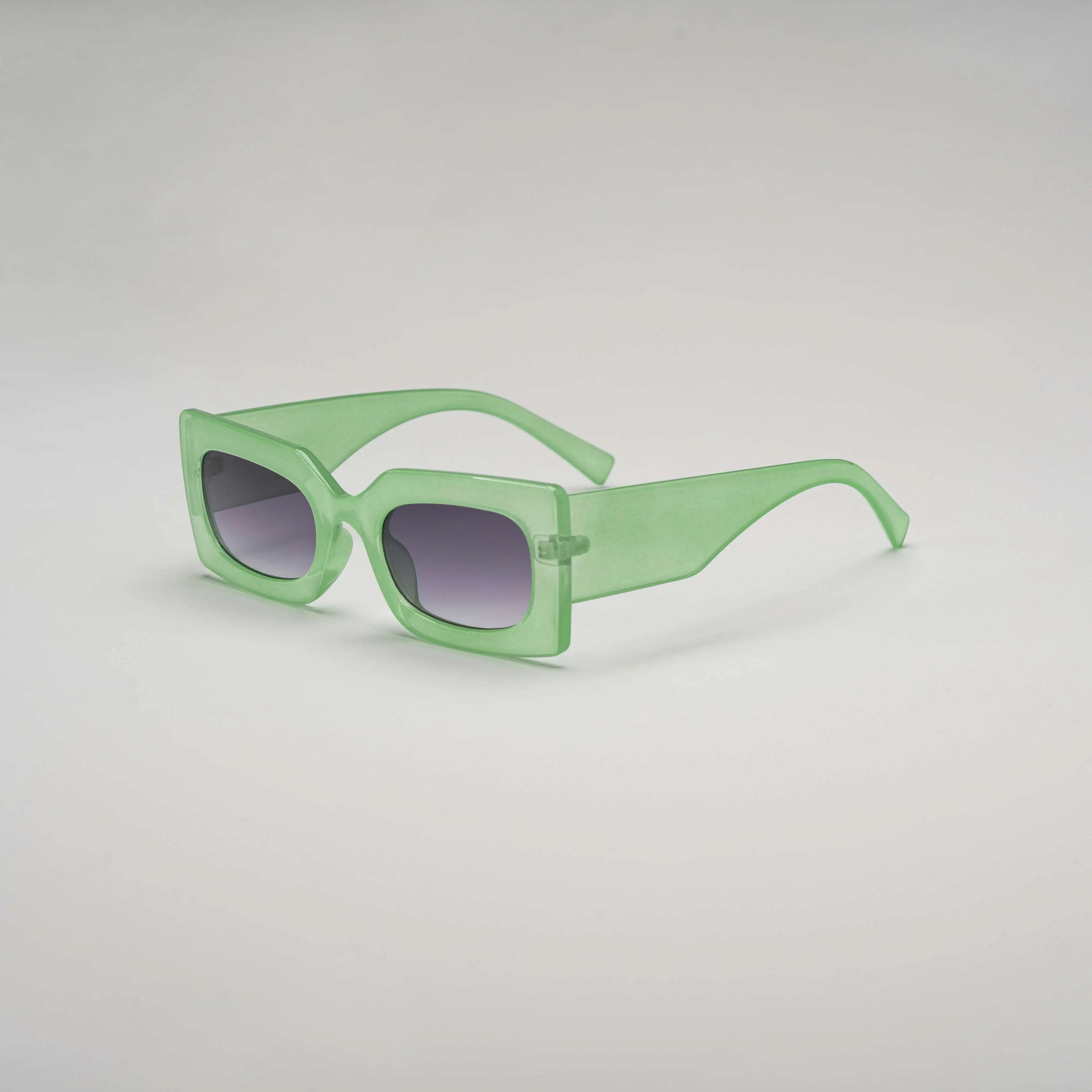 'Dopamine Machine' Retro Square Sunglasses in Green