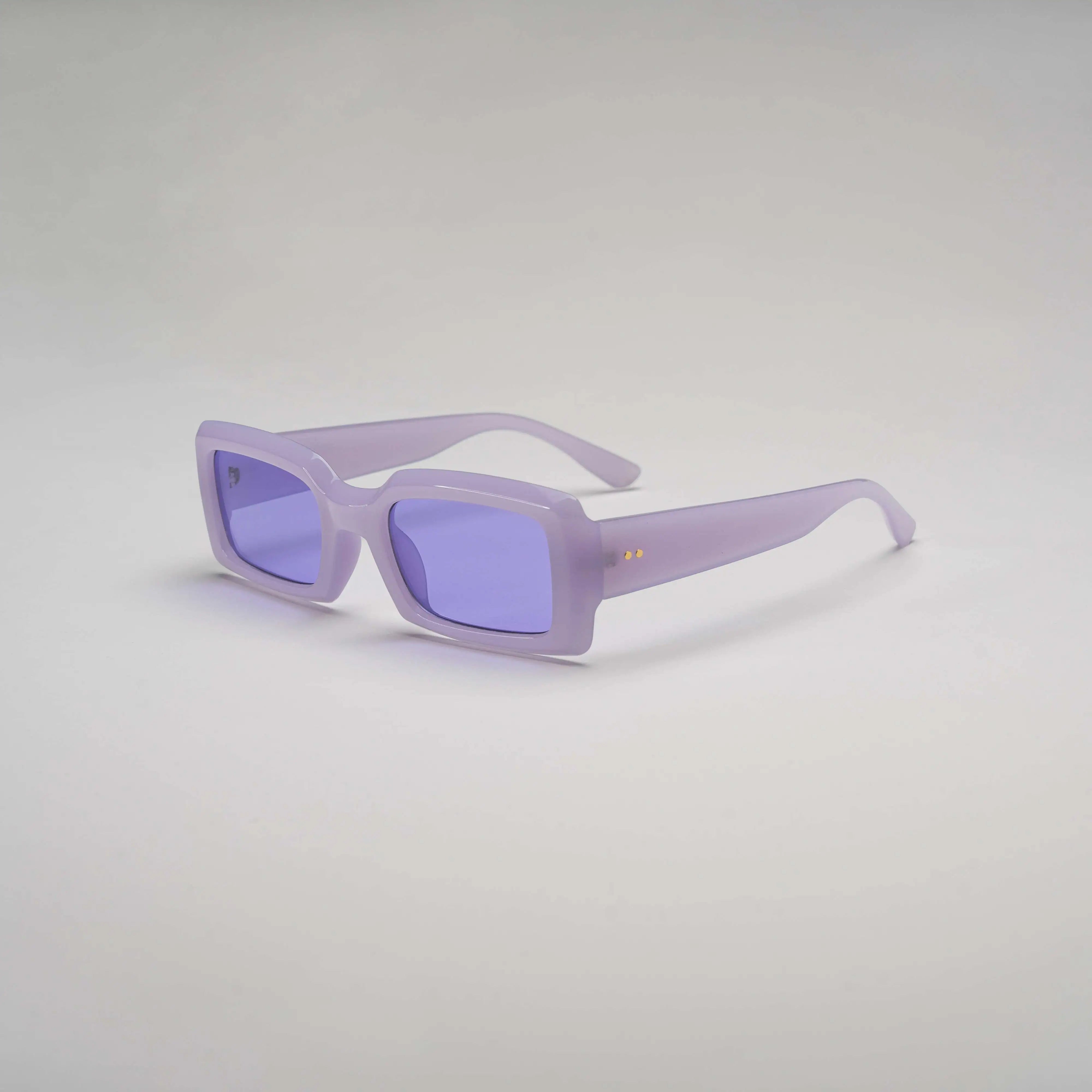 'ERYS' Retro Square Sunglasses in Purple