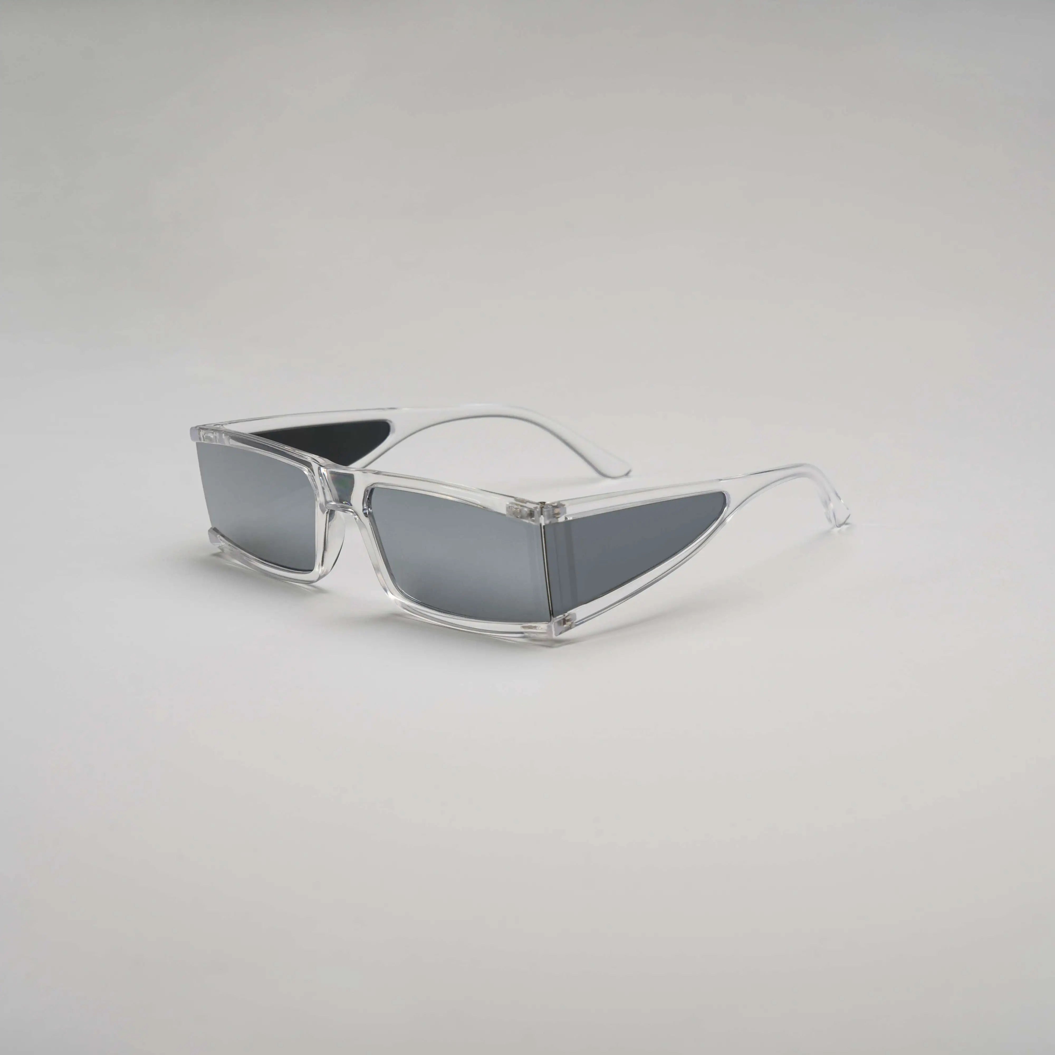 'Interstellar' Y2K Wraparound Sunglasses in Silver
