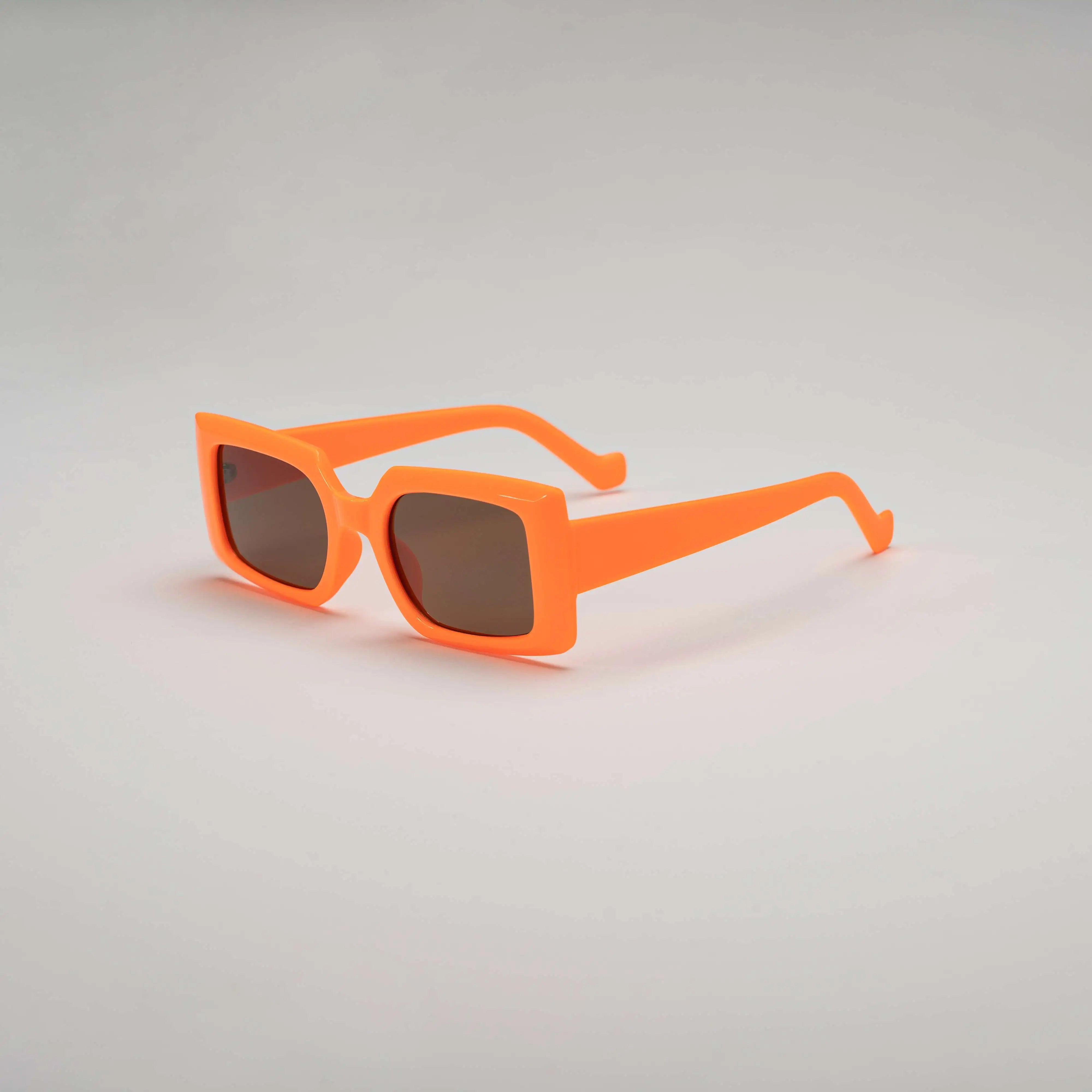 'Overdrive' Retro Square Sunglasses in Orange