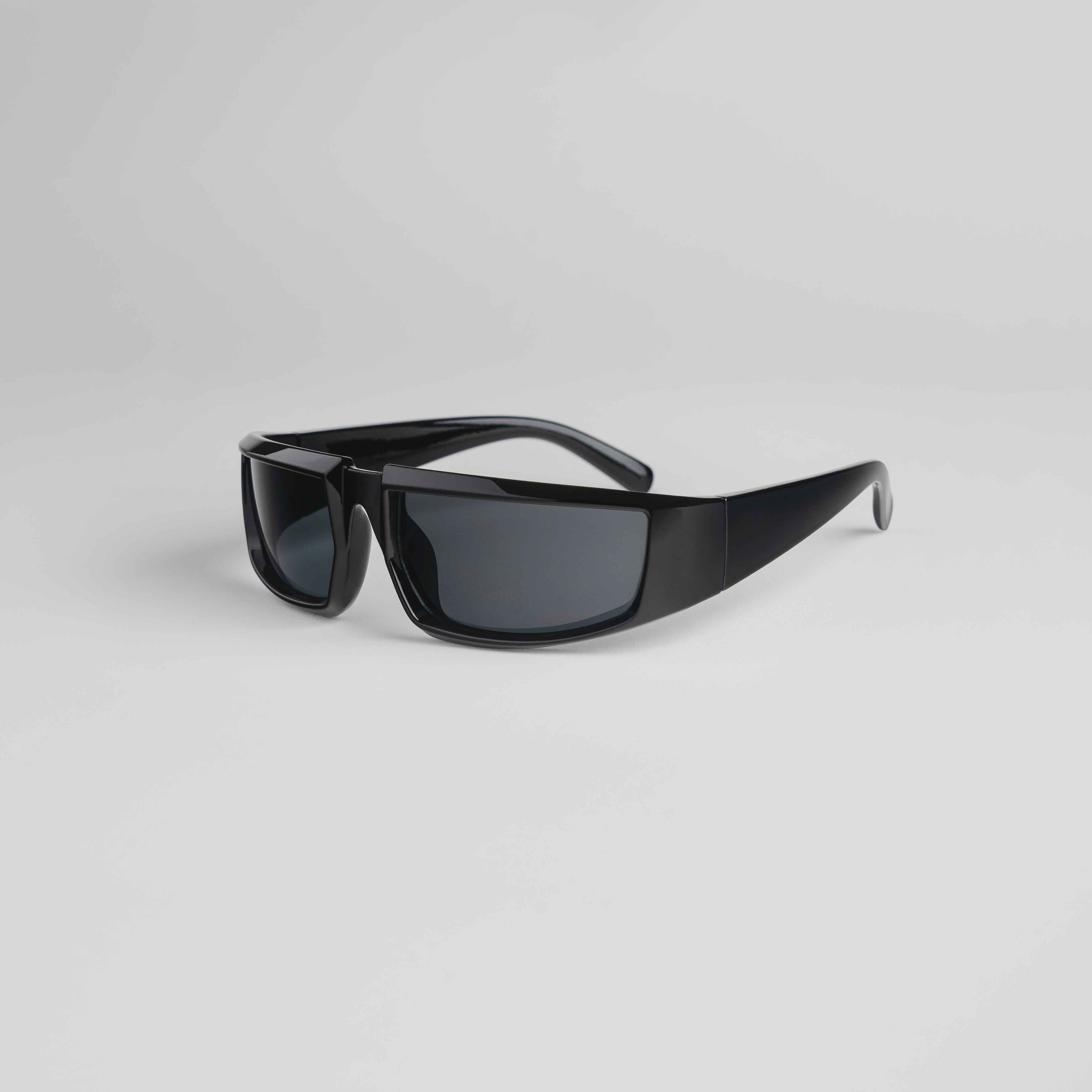 Shop 'Planet Sessions' Futuristic Y2K Sunglasses in Black