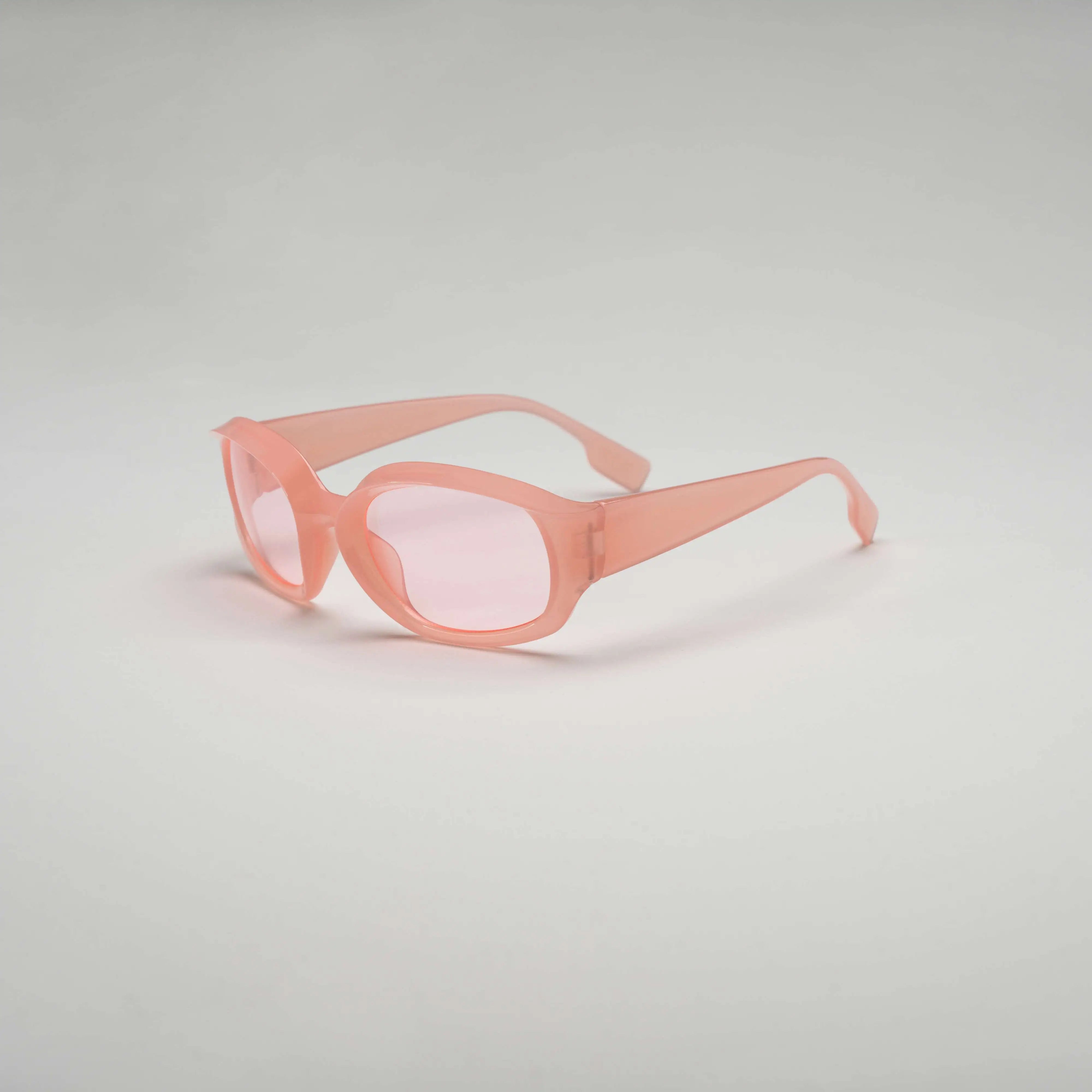 'Teenage Crime' Retro Wraparound Sunglasses in Pink