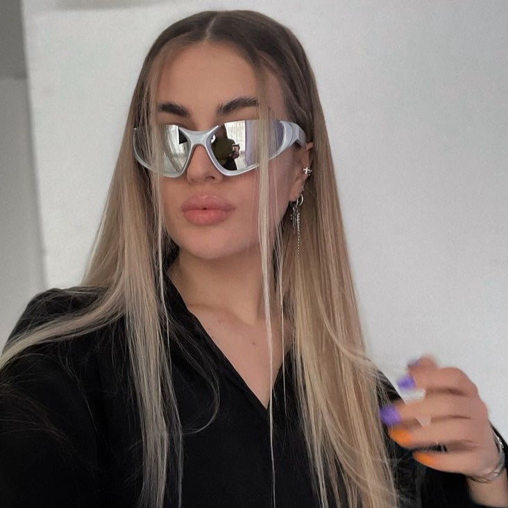 Shop 'Zenith' Y2K Sunglasses in Silver | TheShadePrjct Shop 'Zenith' Y2K Sunglasses in Silver | TheShadePrjct